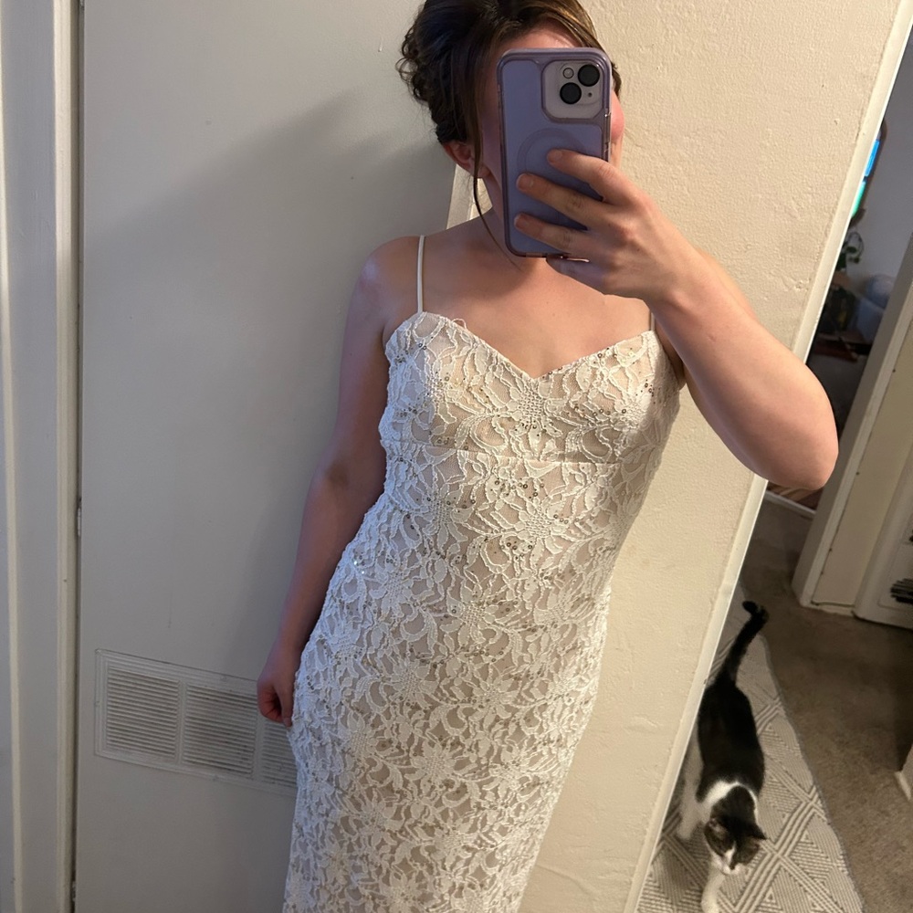 Ivory Lace Slip Dress Size 8